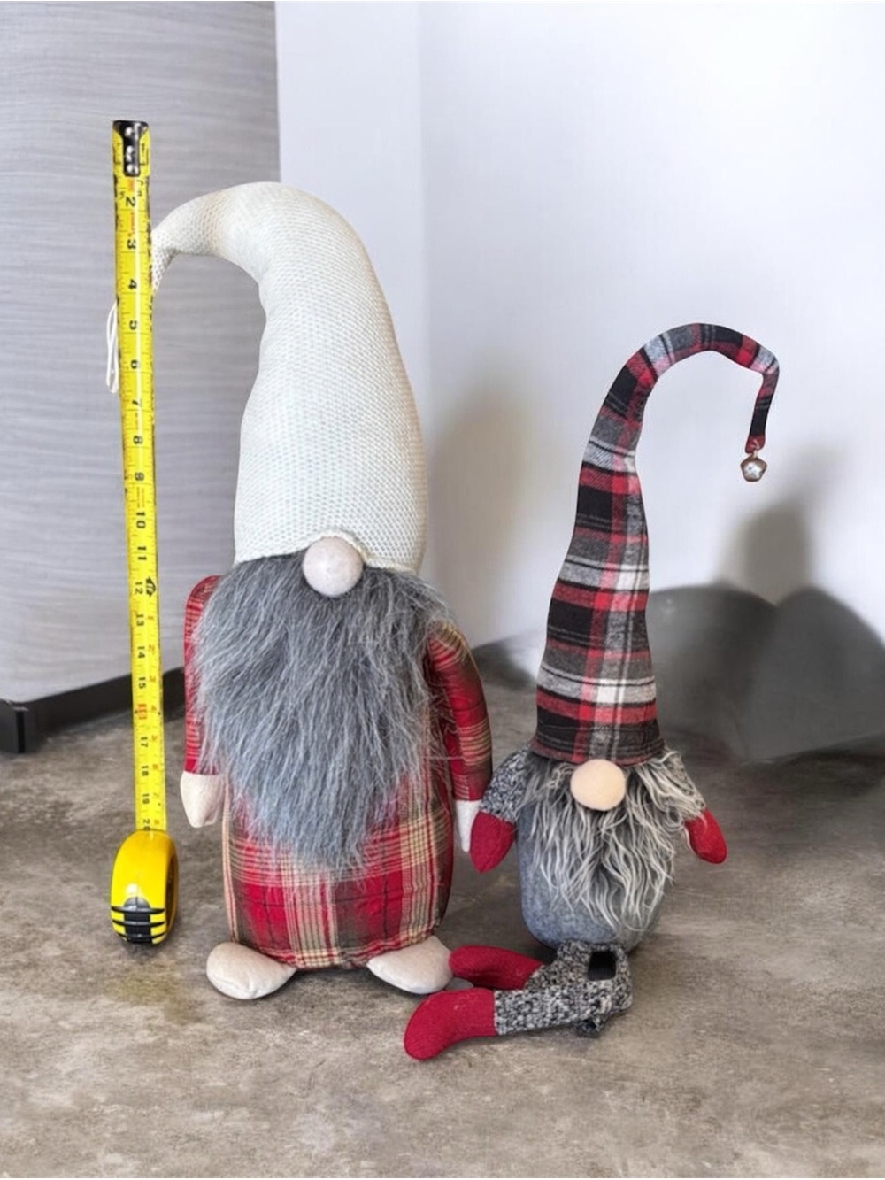 Mud Pie Plaid Weighted Gnome Pair of 2